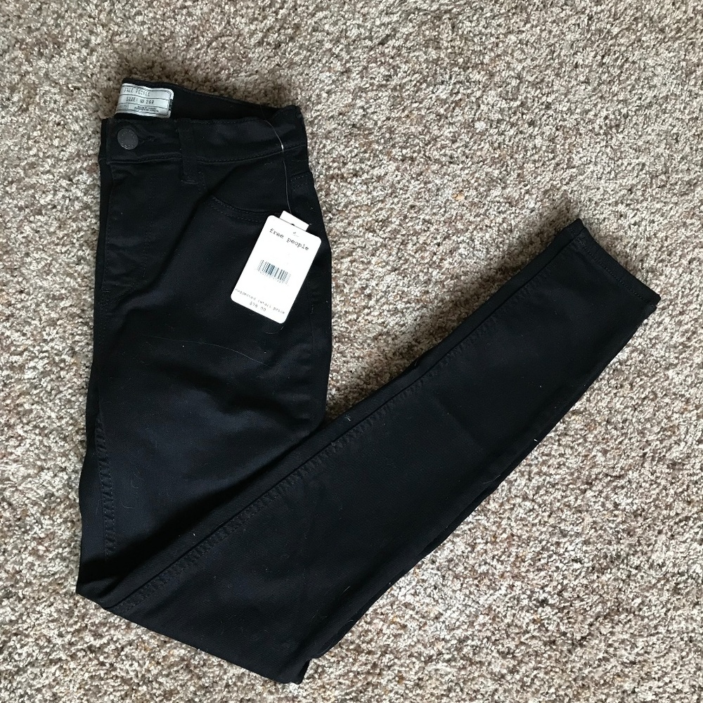 NWT Free People Black Ankle Skinny Jeans Size 26